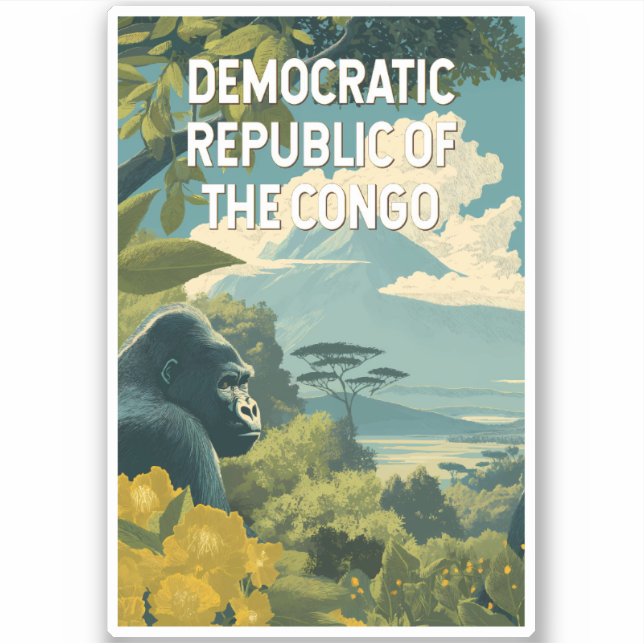 Democratic Republic of the Congo Illustration Sticker (Front)