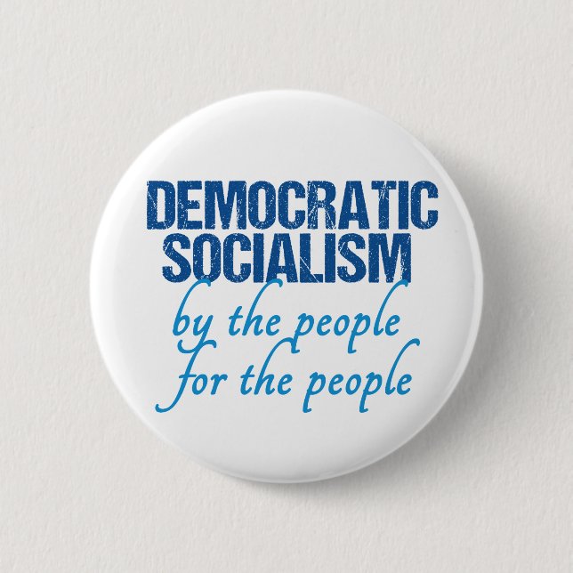 Democratic Socialism Democrat Socialist Definition Button (Front)
