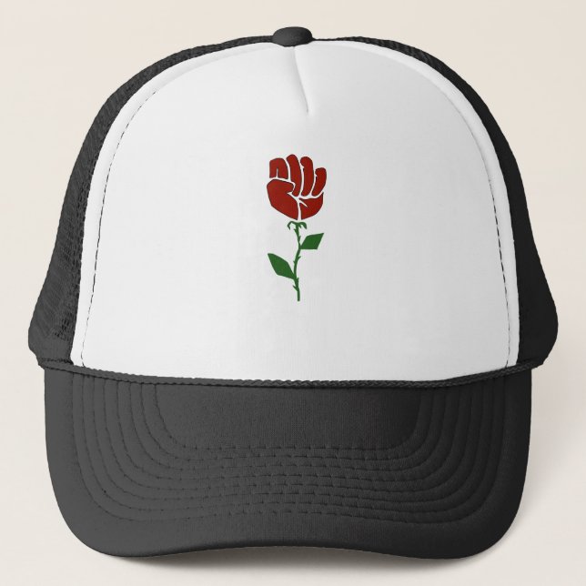 Democratic Socialist Rose Trucker Hat (Front)