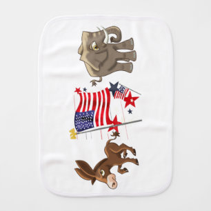 Democrats and Republicans Baby Burp Cloth