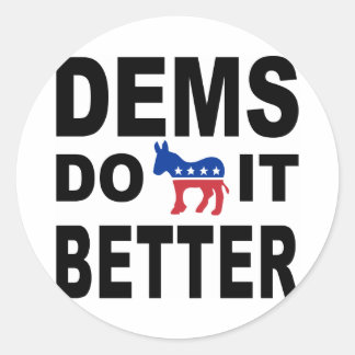 Democrats Do It Classic Round Sticker