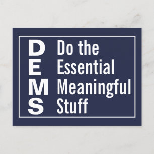 Democrats Do the Essential Meaningful Stuff Postcard