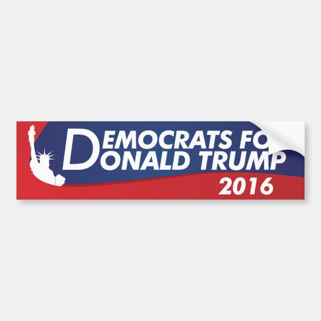 Democrats for Donald Trump 2016 Bumper Sticker (Front)