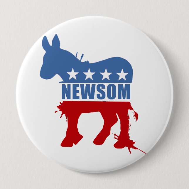 Democrats for Newsom Pinback Button (Front)