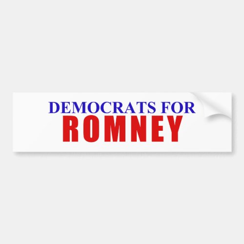 Democrats for Romney Bumper Sticker