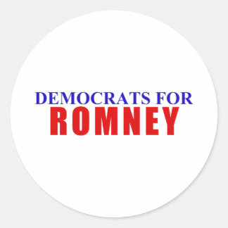 Democrats for Romney Classic Round Sticker
