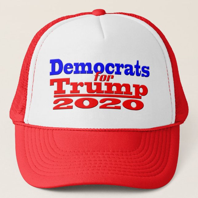 DEMOCRATS FOR TRUMP 2020 MAGA GEAR TRUCKER HAT (Front)