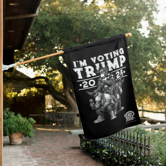 Democrats for Trump 2024 House Flag (In SItu)