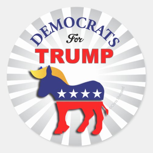 DEMOCRATS FOR TRUMP Trumpocrats Switch Parties Classic Round Sticker