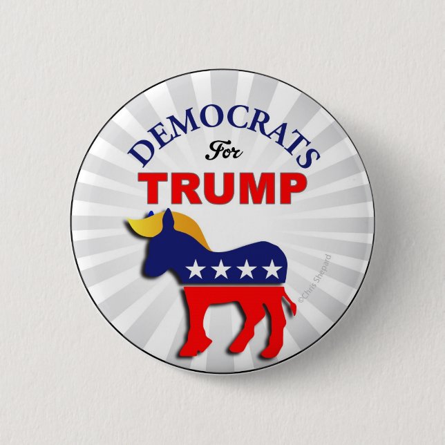 DEMOCRATS for TRUMP TRUMPOCRATS Switch Parties Now Button (Front)