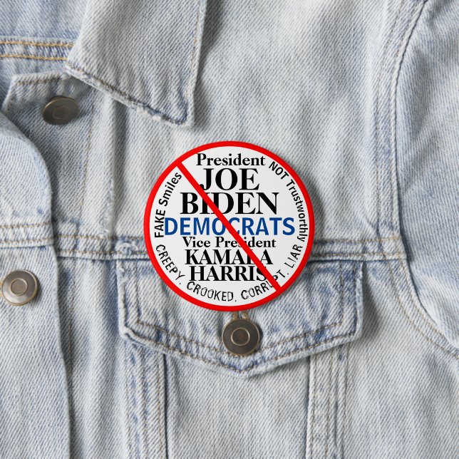 Democrats President Joe Biden Kamala Harris Button (In Situ)