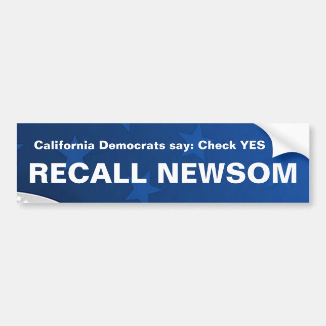 Democrats say check YES to Recall Newsom Bumper Sticker (Front)