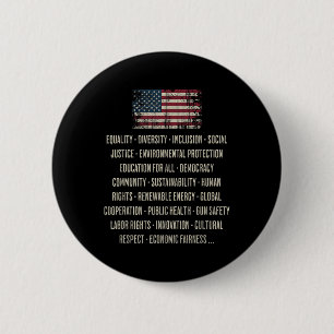 Democrats Values Equality Diversity Education Button