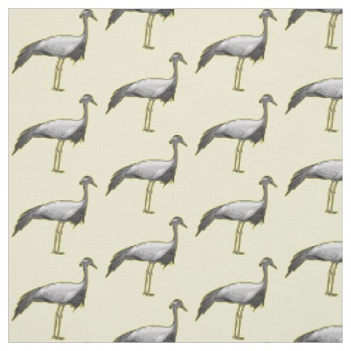 Demoiselle crane bird cartoon illustration fabric