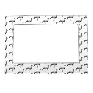 Demoiselle crane bird cartoon illustration  magnetic frame