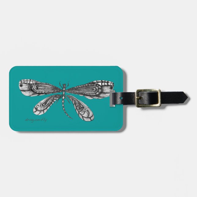 'Demoiselle'  is a dragonfly Luggage Tag (Front Horizontal)