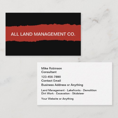 Demolition And Excavation Services Business Card
