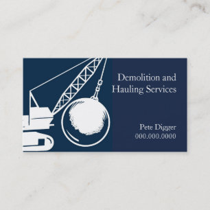Demolition and Hauling Service Construction Business Card