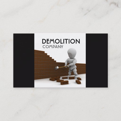 Customizable Demolition Business Card