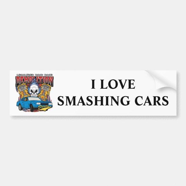Demolition Derby Bumper Sticker (Front)