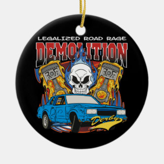 Demolition Derby Ceramic Ornament
