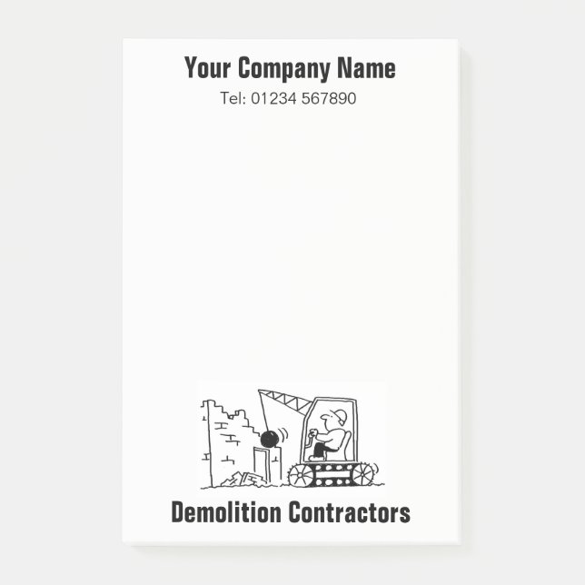 Demolition Services Cartoon Notes (Front)