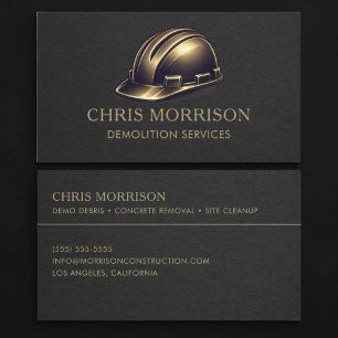 Demolition Services Hard Hat Professional Business Card