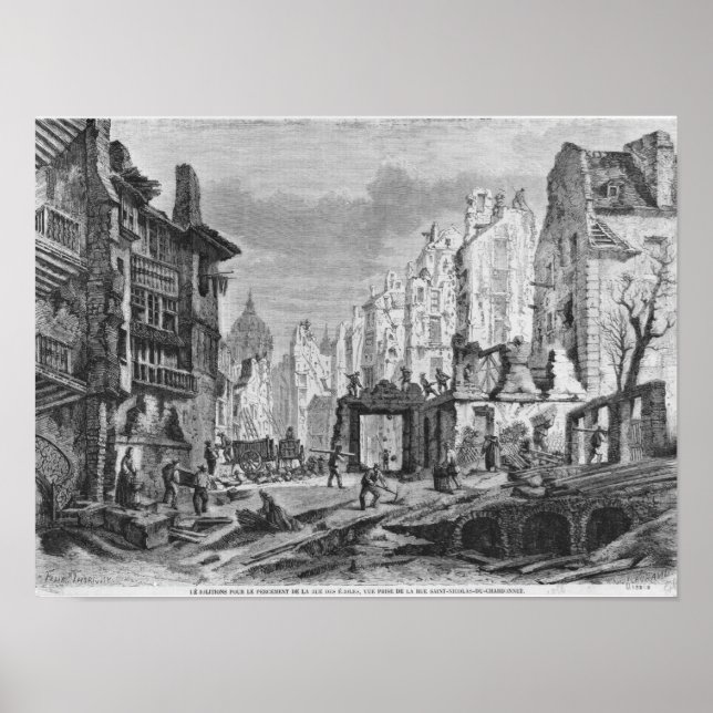 Demolitions for the building of Rue des Ecoles Poster (Front)