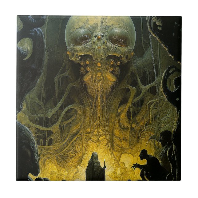 Demon Alien Underworld Creature Ceramic Tile (Front)