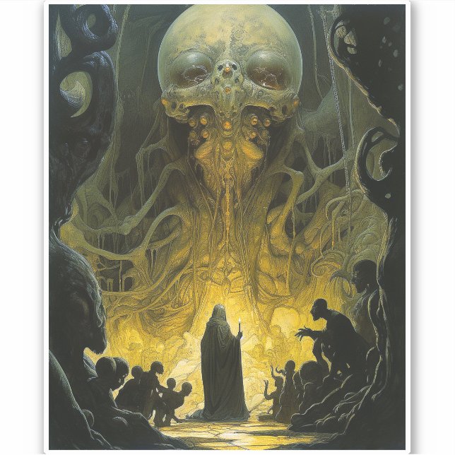 Demon Alien Underworld Creature Sticker (Front)