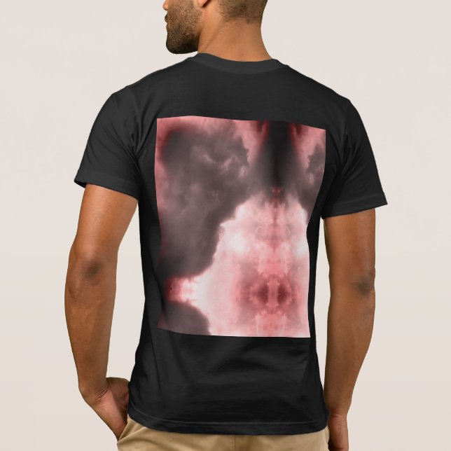 Demon and a dragon fighting in the red sky T-Shirt (Back)