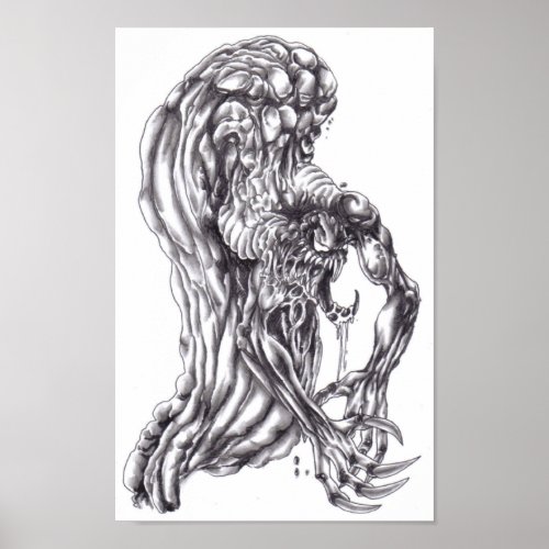 Demon Art Drawing Poster Print print