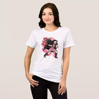 Demon Awakened Nezuko - Stylized Anime Action Art  Tri-Blend Shirt