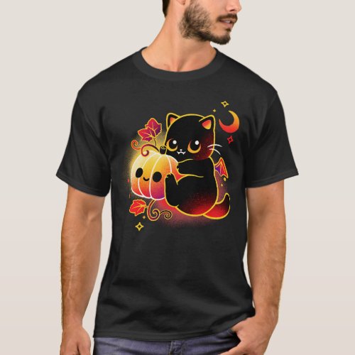Demon cat halloween T_Shirt
