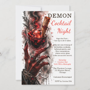 Demon Cocktail Night Infernal Halloween Party Invitation
