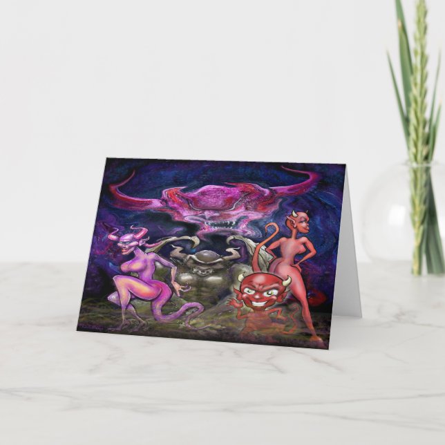 Demon Dance Folded Greeting Card (Front)