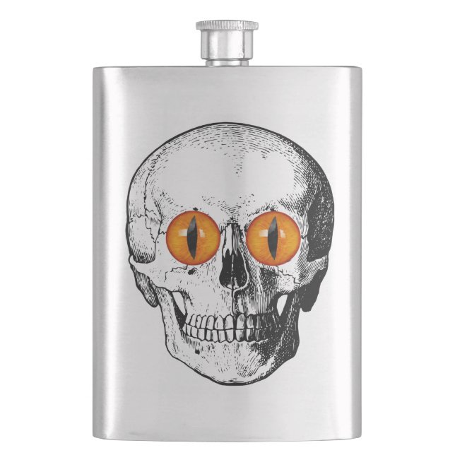 Demon Eyed Skull Flask (Front)
