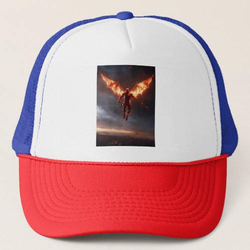 Demon Falling Printed Trucker Hat