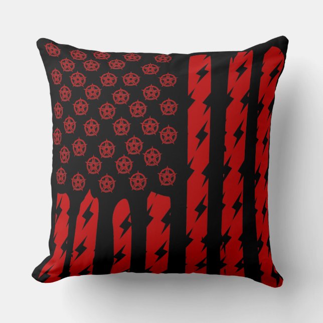 Demon Flag Throw Pillow (Front)