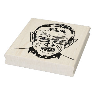Demon head illustration art stamp