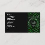 Demon Head with green scale accent, business cards