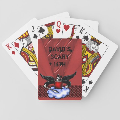 Demon Hunter Goth Red Scary 16th Birthday Playing Cards