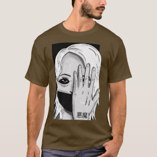 Demon in Japanese Esthetic Horror Girl Anime Mang T-Shirt