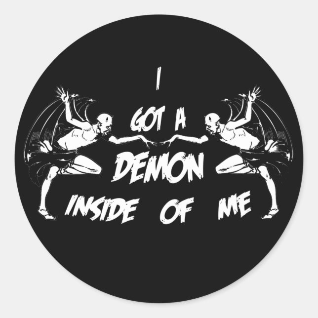 Demon Inside II Classic Round Sticker (Front)
