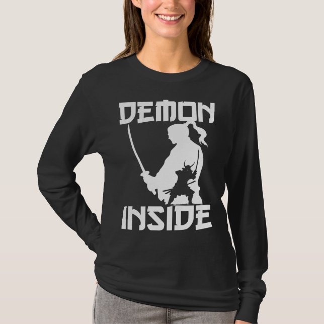 Demon Japanese Warrior Samurai Katana Sword Japan  T-Shirt (Front)