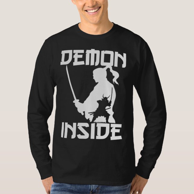 Demon Japanese Warrior Samurai Katana Sword Japan  T-Shirt (Front)