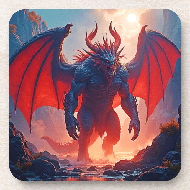Demon King: Eternal Dragon Shadow Art Beverage Coaster (Front)