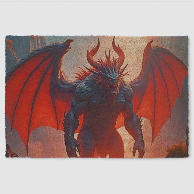 Demon King: Eternal Dragon Shadow Art Fiber Doormat (Front)
