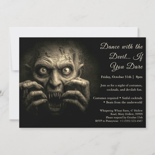 Demon Night Halloween Costume Party Invitation (Front)