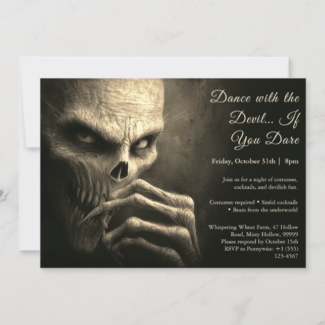 Demon Night Halloween Costume Party Invitation (Front)